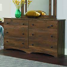 Oak long six drawer side table