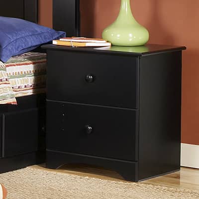 a black color side table with two drawers