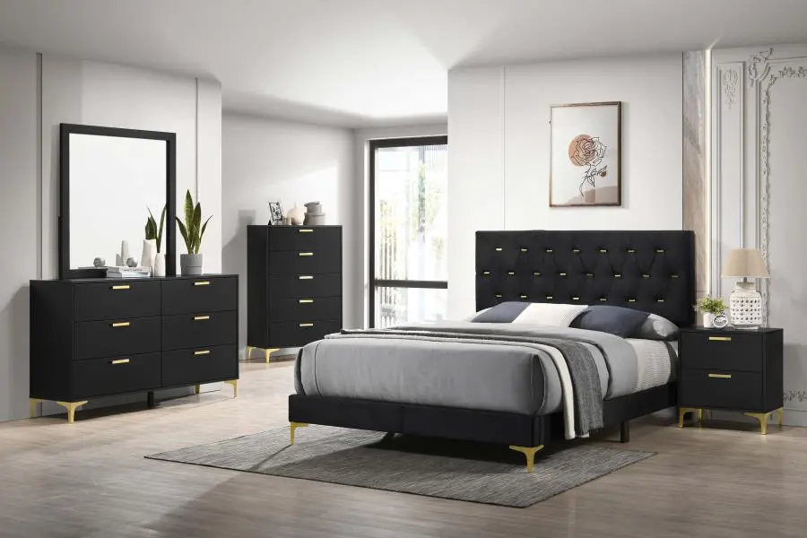 Designer black gold furniture for bedroom