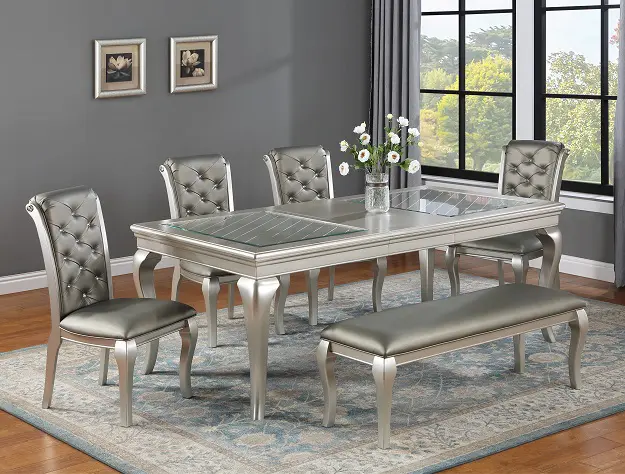 crownmark dining table with four chairs and a table