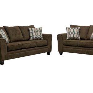 Brown Sofa & Loveseat Set