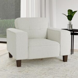 Creme ribbed fabric Chair