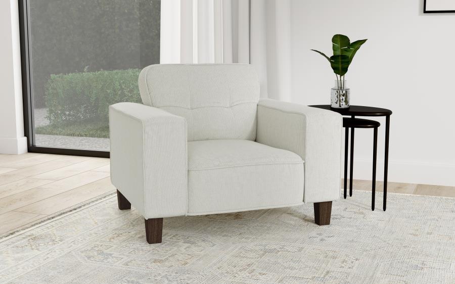 Creme ribbed fabric Chair