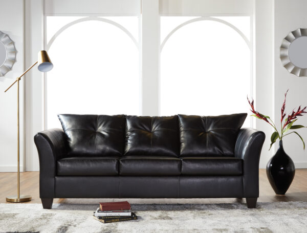 Vegan Leather Sofa Black