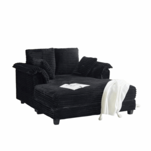 Black Ribbed Cuddle Chair