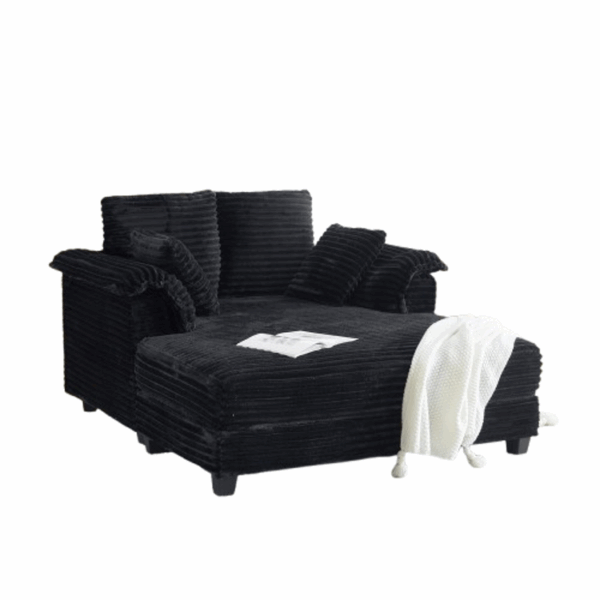 Black Ribbed Cuddle Chair
